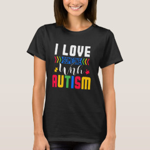 Camiseta Eu Amo Alguém Com Puzzle do Coração da Conscientiz
