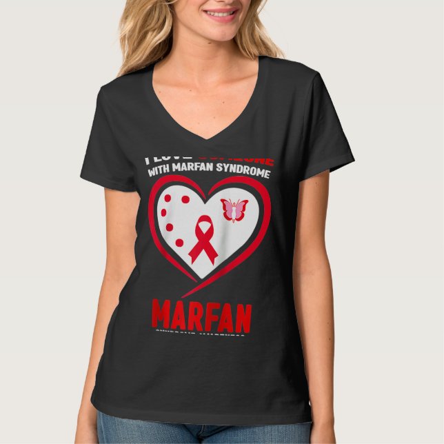 Camiseta Eu amo alguém com síndrome de Marfan Sensibilizaçã (Frente)