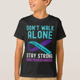 Camiseta Eu Amo Alguém Que Prevenir Suicídio Em Teal-Purple