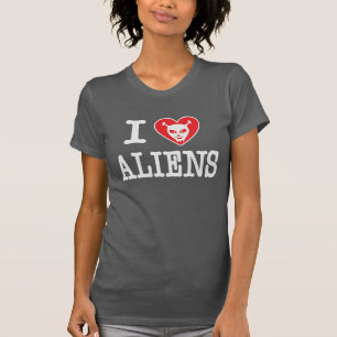 Camiseta Eu amo aliens