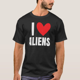 Camiseta Eu Amo Aliens Óvni Coração Área Extraterrestre 51 