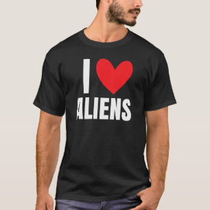 Camiseta Eu Amo Aliens Óvni Coração Área Extraterrestre 51