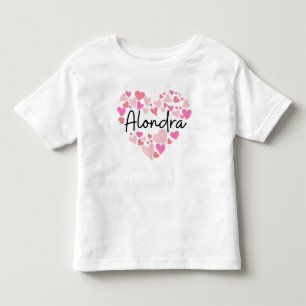 Camiseta Eu amo Alondra - corações para Alondra