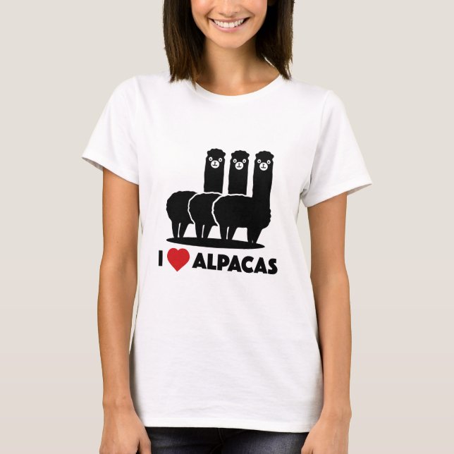 Camiseta Eu Amo Alpacas (Frente)