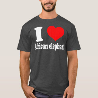 Camiseta Eu amo amantes africanos de elefantes