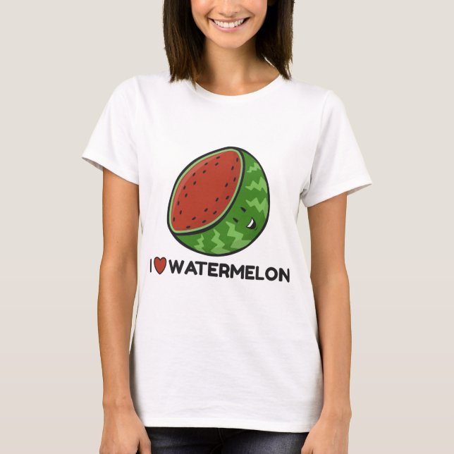 Camiseta Eu Amo Amantes De Fruta De Melancia (Frente)