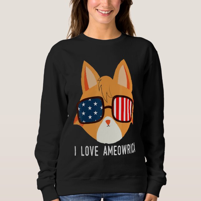 Camiseta Eu Amo Ameowrica Orange Tabby Cat Pet (Frente)