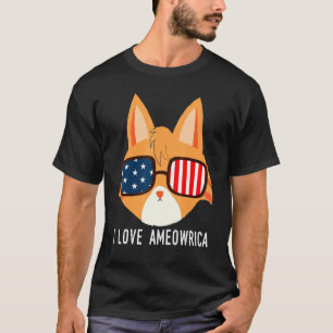 Camiseta Eu Amo Ameowrica Orange Tabby Cat Pet