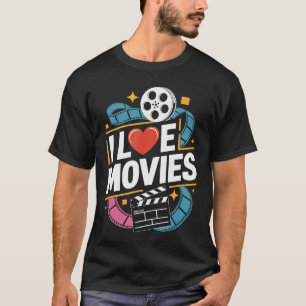 Camiseta Eu Amo Amigos de Filme de Cinema Cinematicos