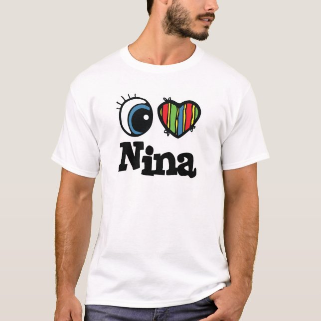 Camiseta Eu Amo (Amo) Nina (Frente)