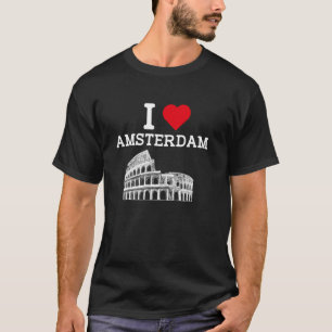 Camiseta Eu Amo Amsterdã Coliseu Engraçado Golpe Piada Brin