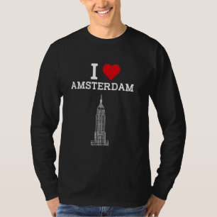 Camiseta Eu Amo Amsterdã Empire State Piada Brincadeira Eng