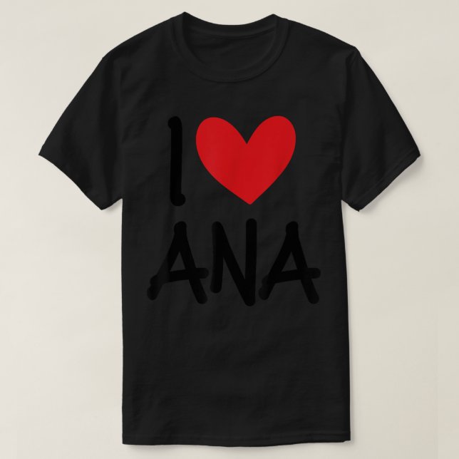 Camiseta Eu Amo Ana Name Personalizado Menina Amiga BFF (Frente do Design)
