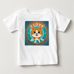 Camiseta Eu amo animais de estimação gato fofo