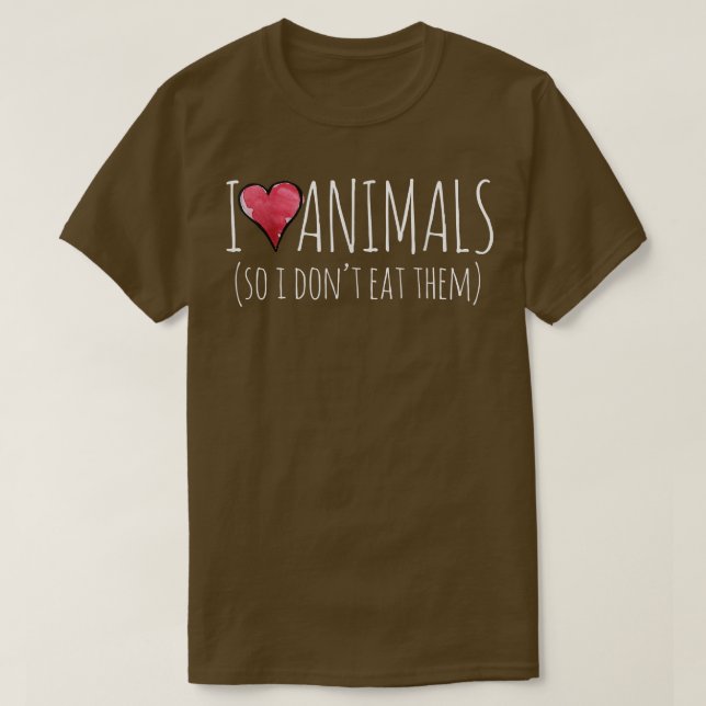 Camiseta Eu amo animais, então eu não os como vegan (Frente do Design)
