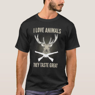 Camiseta Eu Amo Animais Que Eles Sabem Excelente Caçando Ve