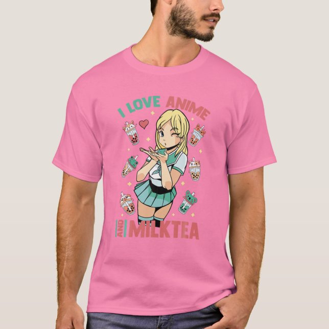 Camiseta Eu Amo Anime Chá De Leite - Cute Kawaii - Matcha O (Frente)