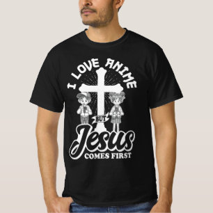 Camiseta Eu Amo Anime Mas Jesus Vem Primeiro Homem De Anime