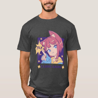 Camiseta Eu Amo Anime Otaku Arte Japonesa Kawaii Manga Anim