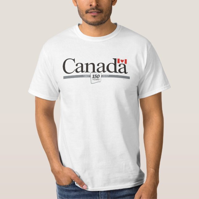 Camiseta Eu amo aniversário de Canadá o 150th (Frente)