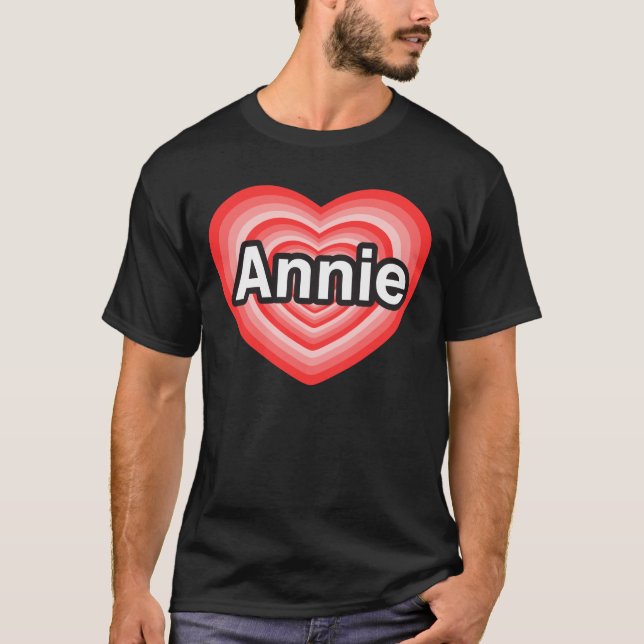 Camiseta Eu amo Annie. Eu te amo Annie. Coração (Frente)
