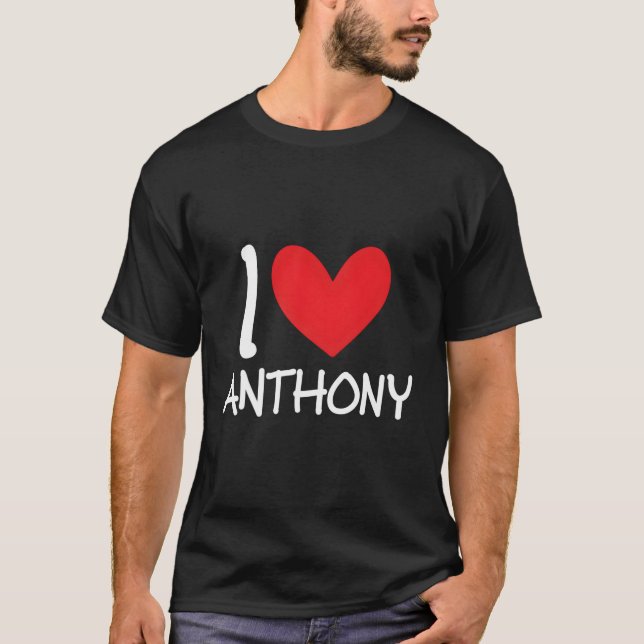 Camiseta Eu Amo Anthony Name Personalizado Men Cara Bff Fri (Frente)