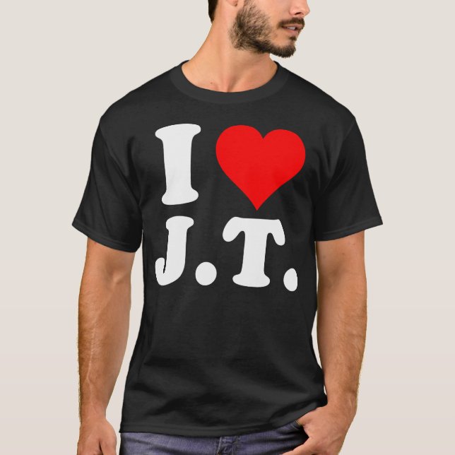 Camiseta Eu Amo Apenas Coração Engraçado Nome Jt (Frente)