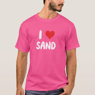 Camiseta Eu Amo Areia - Castelo de Vidro do Oceano de Praia
