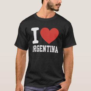 Camiseta Eu Amo Argentina Coração Souvenir Amantes Orgulho 