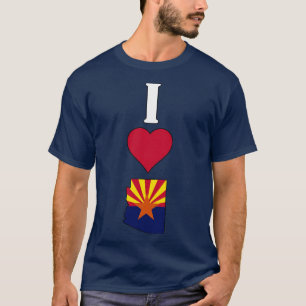 Camiseta Eu Amo Arizona Vertical I Heart Arizona State Flag
