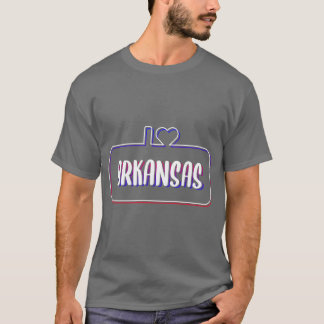 Camiseta Eu Amo Arkansas Texto Colorido