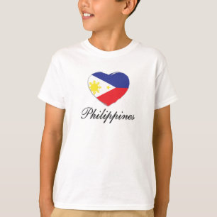 Camiseta Eu amo as Filipinas com Flag Heart