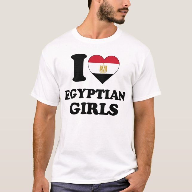 Camiseta Eu amo as garotas egípcias (Frente)