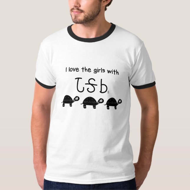 Camiseta Eu amo as meninas com tartarugas de água doce (Frente)