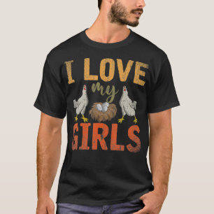 Camiseta Eu Amo As Minhas Meninas Engraçadas Fazendas Pás