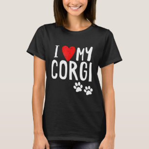 Camiseta Eu Amo As Minhas Palhetas De Cachorro E O Coração 