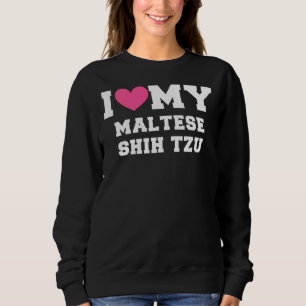Camiseta Eu Amo As Minhas Rações Malteses De Cachorro Shih