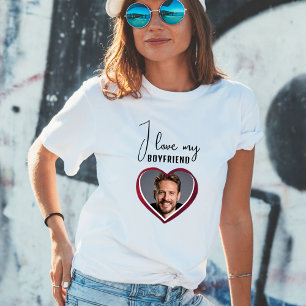 Camiseta Eu amo as mulheres de fotos do coração de Namorado