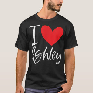 Camiseta Eu Amo Ashley Name Personalizado Menina Mulher BFF