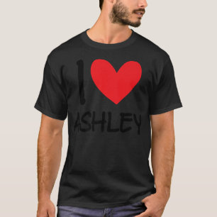 Camiseta Eu Amo Ashley Name Personalizado Rapariga Bff Fri
