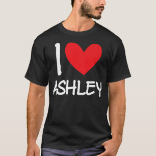 Camiseta Eu Amo Ashley Name Personalizado Rapariga Bff Fri