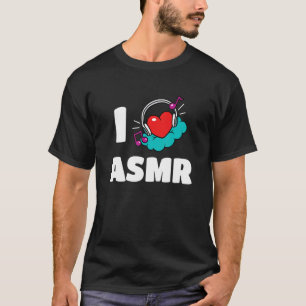 Camiseta Eu Amo Asmr Heart Eu Asmr Relaxe Fones de ouvido