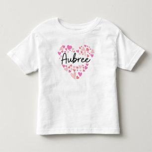 Camiseta Eu amo Aubree - corações para Aubree