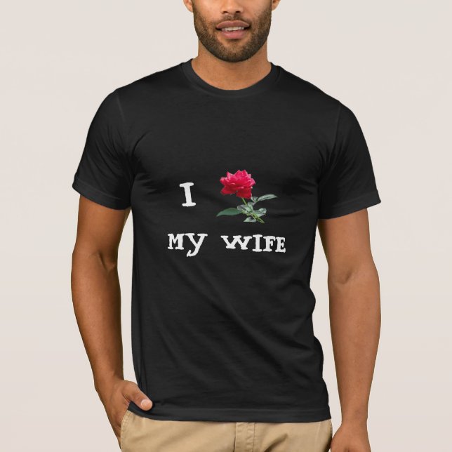 Camiseta Eu amo (aumentou) minha esposa (Frente)