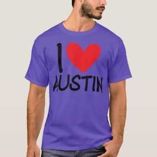 Camiseta Eu Amo Austin Nome Personalizado Homens Cara Amigo