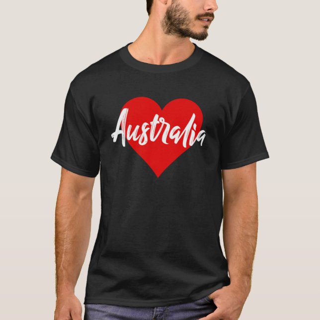 Camiseta Eu Amo Austrália Aussie Para Mulheres Meninas (Frente)
