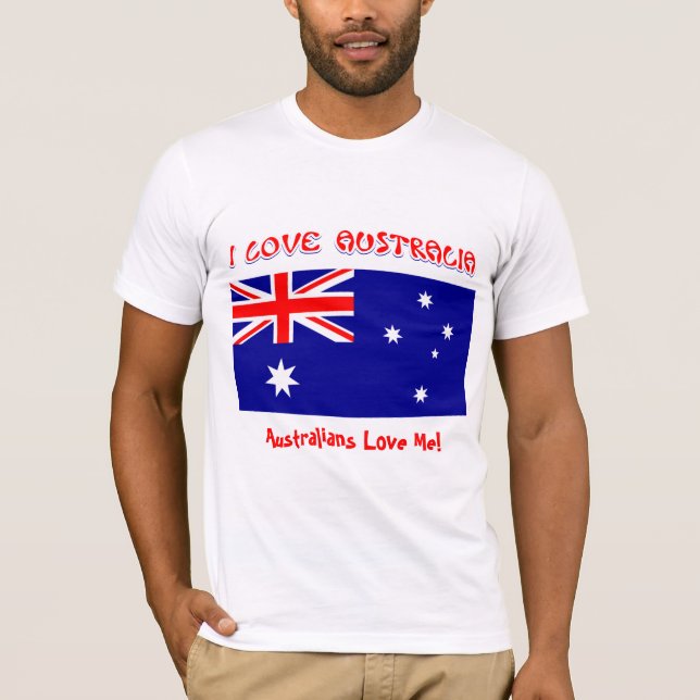 Camiseta EU AMO AUSTRÁLIA Australianos Me Amam (Frente)