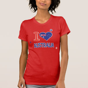 Camiseta EU AMO AUSTRÁLIA Feliz Dia da Austrália 26 de jane