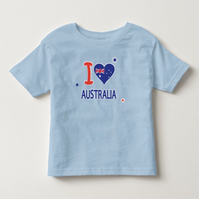 Camiseta EU AMO AUSTRÁLIA Feliz Dia da Austrália 26 de jane (Frente)