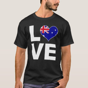 Camiseta Eu amo Austrália Heart Flag Austrália